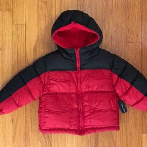 NWT Faded Glory Hooded Baby Puffer Jacket.Size 18M